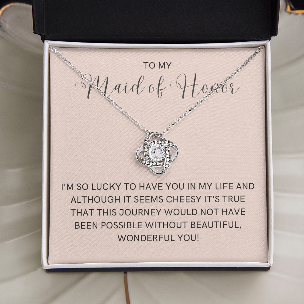 Maid of Honor Gift | White Gold Necklace 0855LT5