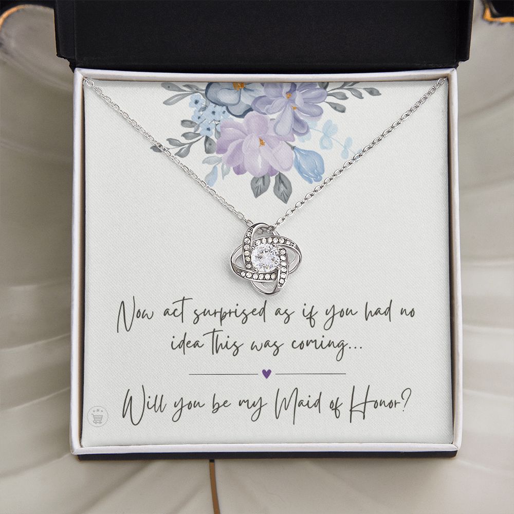 Will You Be My Maid Of Honor White Gold Necklace Gift 0852LT4