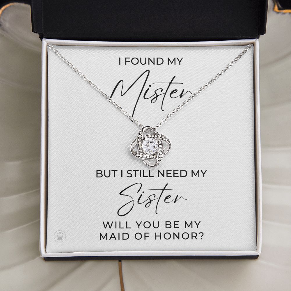 Will You Be My Maid Of Honor White Gold Necklace Gift 0854LT1