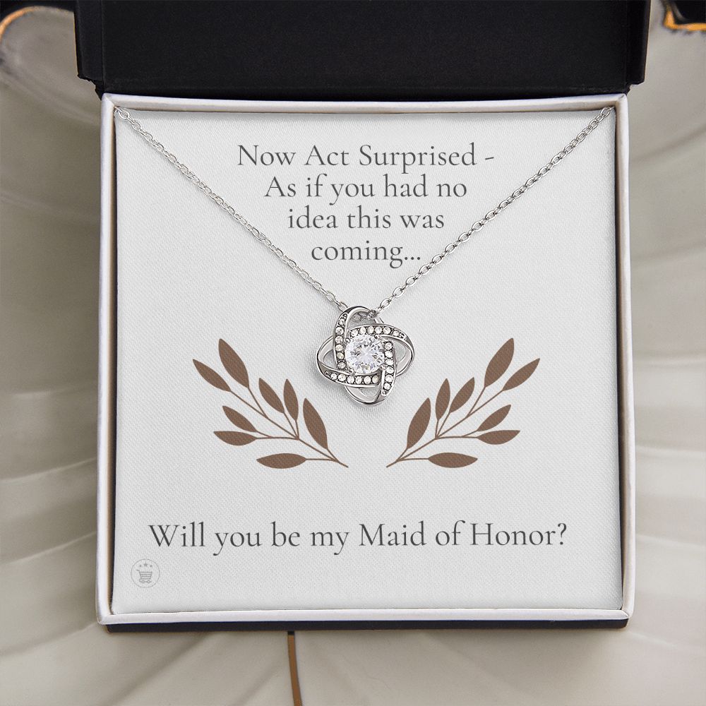 Will You Be My Maid Of Honor White Gold Necklace Gift 0852LT3