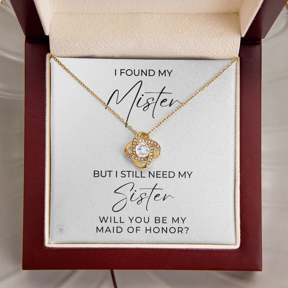 Will You Be My Maid Of Honor White Gold Necklace Gift 0854LT1