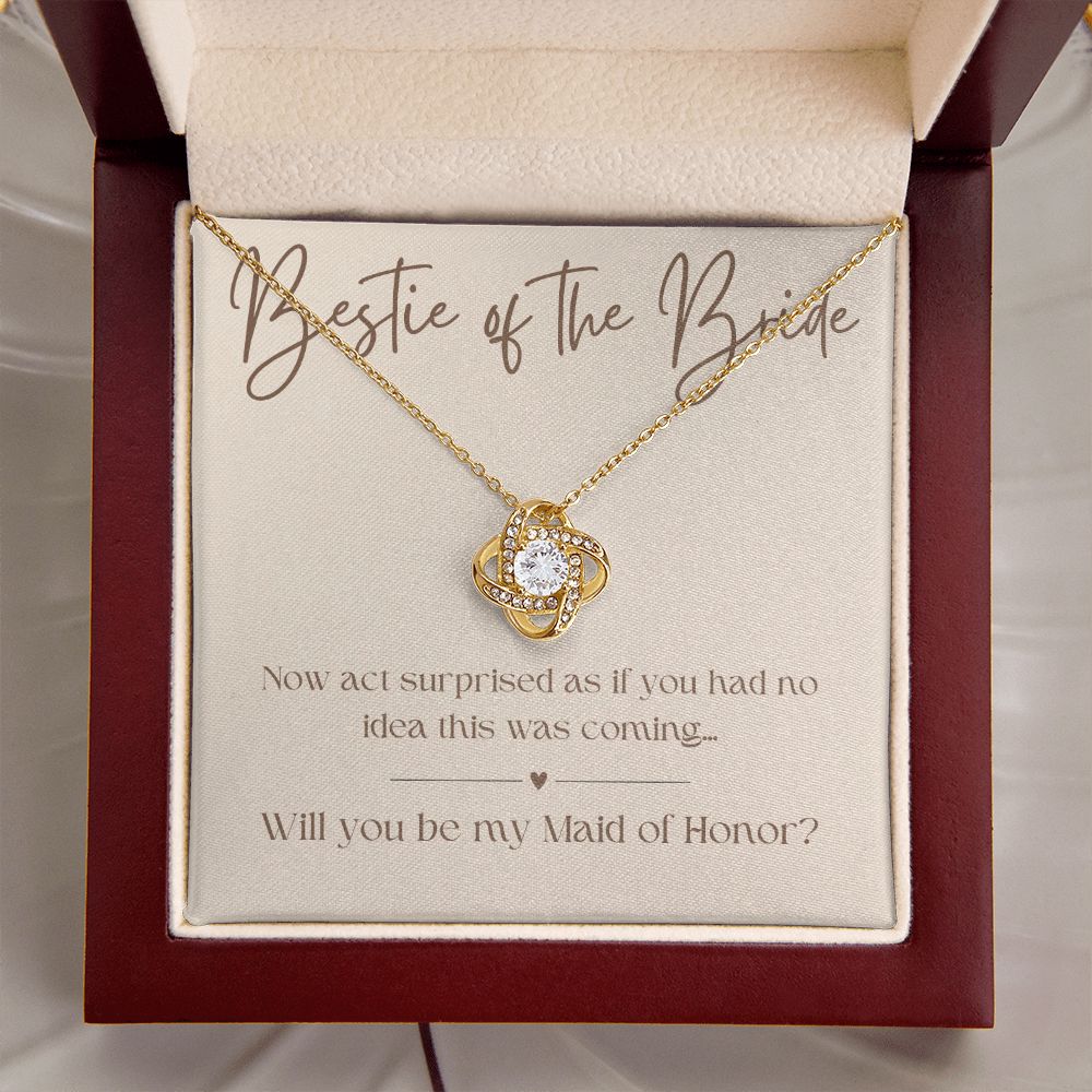 Will You Be My Maid Of Honor White Gold Necklace Gift 0852LT5