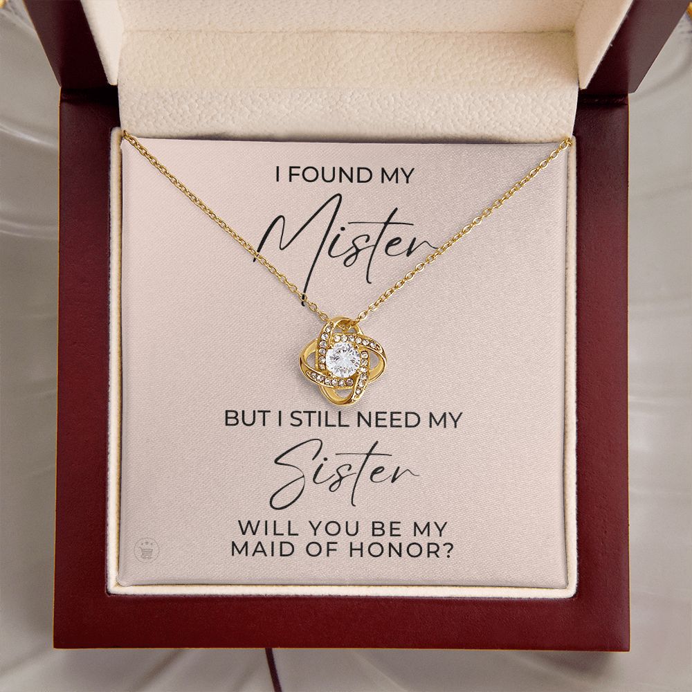 Will You Be My Maid Of Honor White Gold Necklace Gift 0854LT3