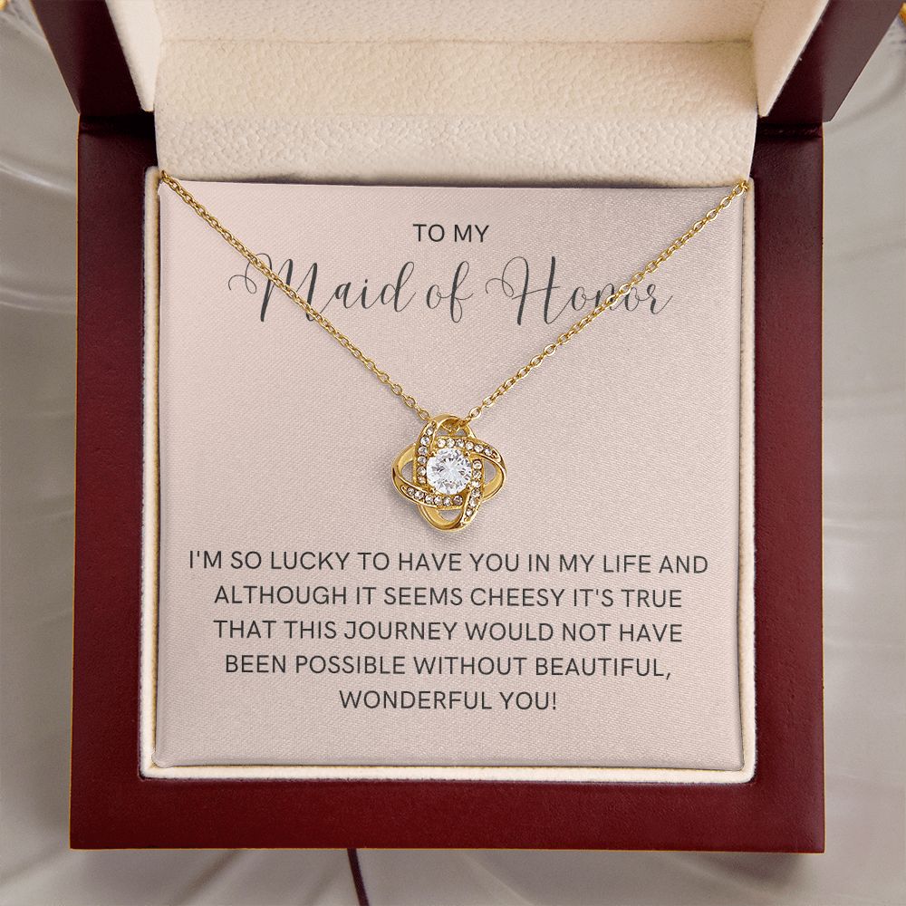 Maid of Honor Gift | White Gold Necklace 0855LT5