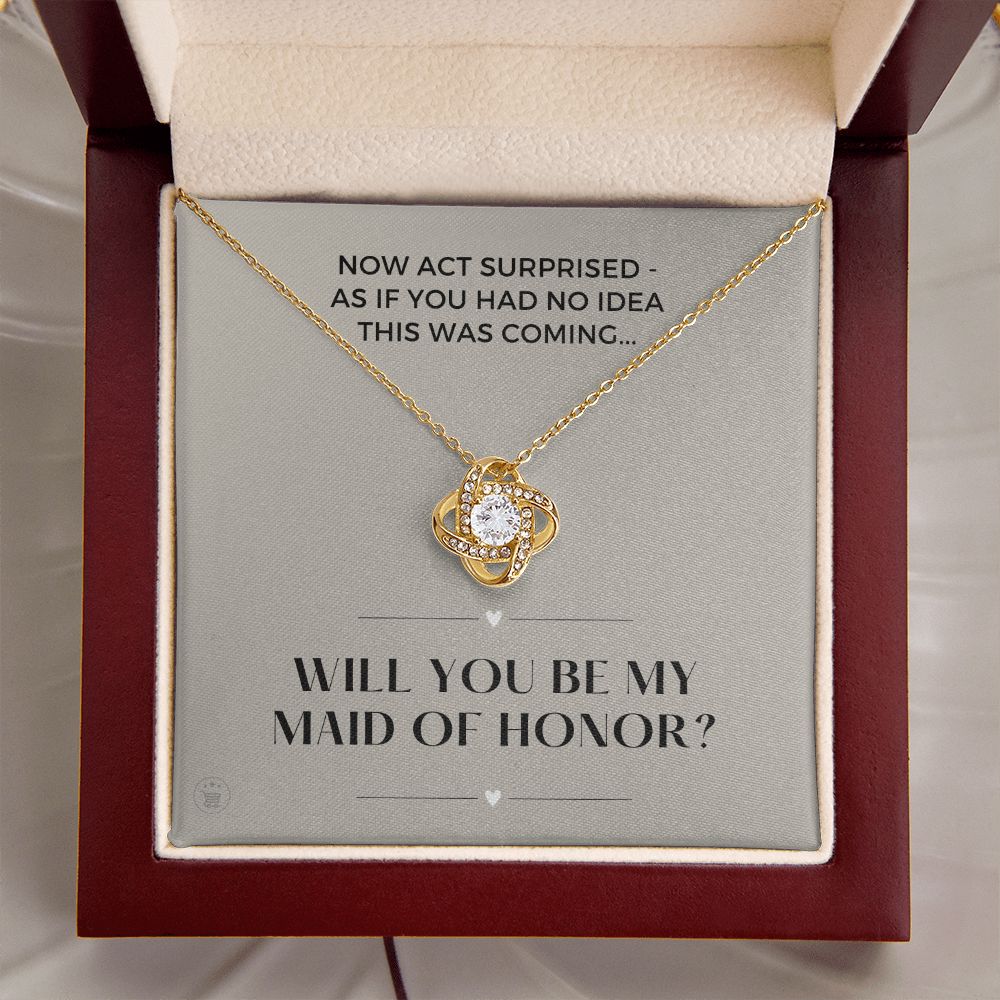 Will You Be My Maid Of Honor White Gold Necklace Gift 0852LT10