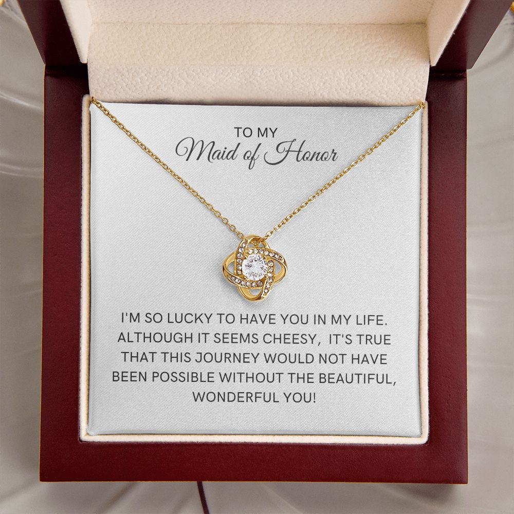 Maid of Honor Gift | White Gold Necklace 0855LT1