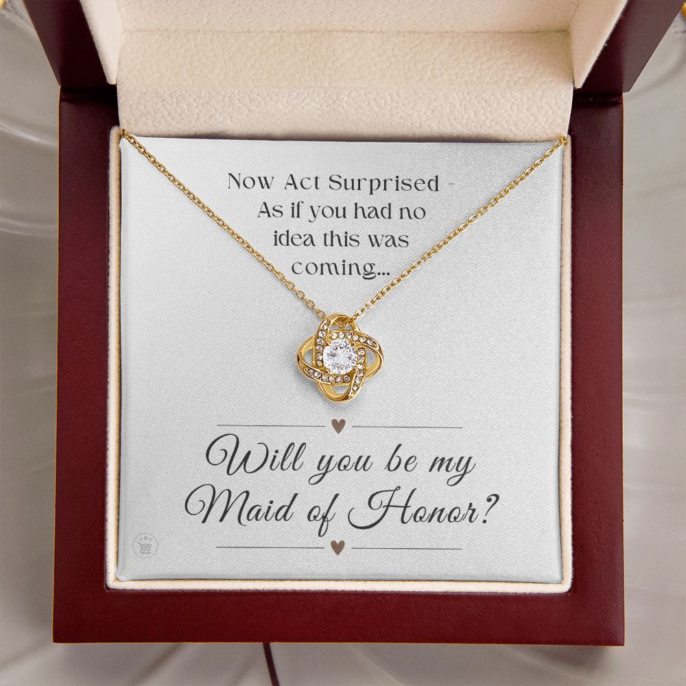 Will You Be My Maid Of Honor White Gold Necklace Gift 0852LT2