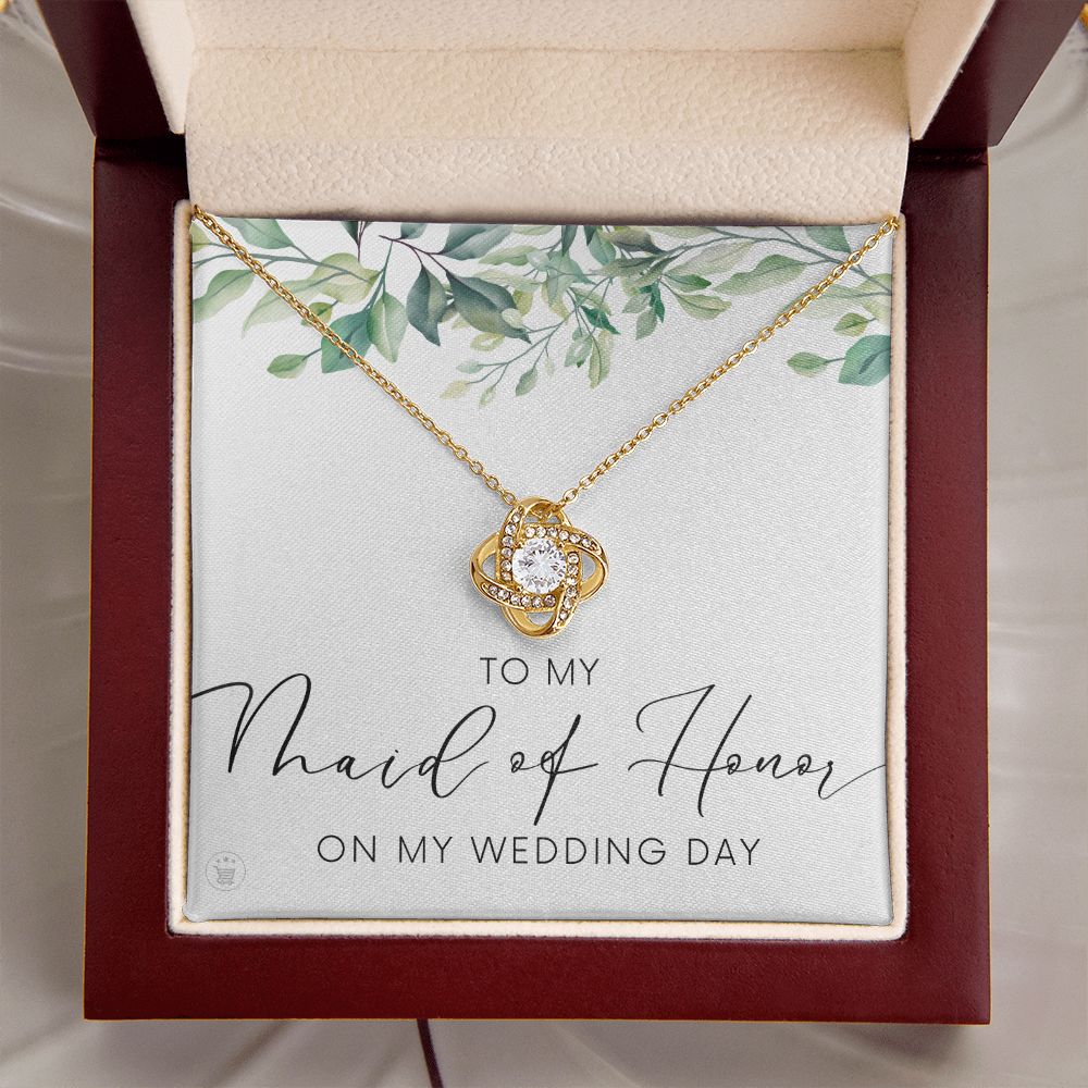 Maid of Honor Gift |  White Gold Necklace 0853LT1