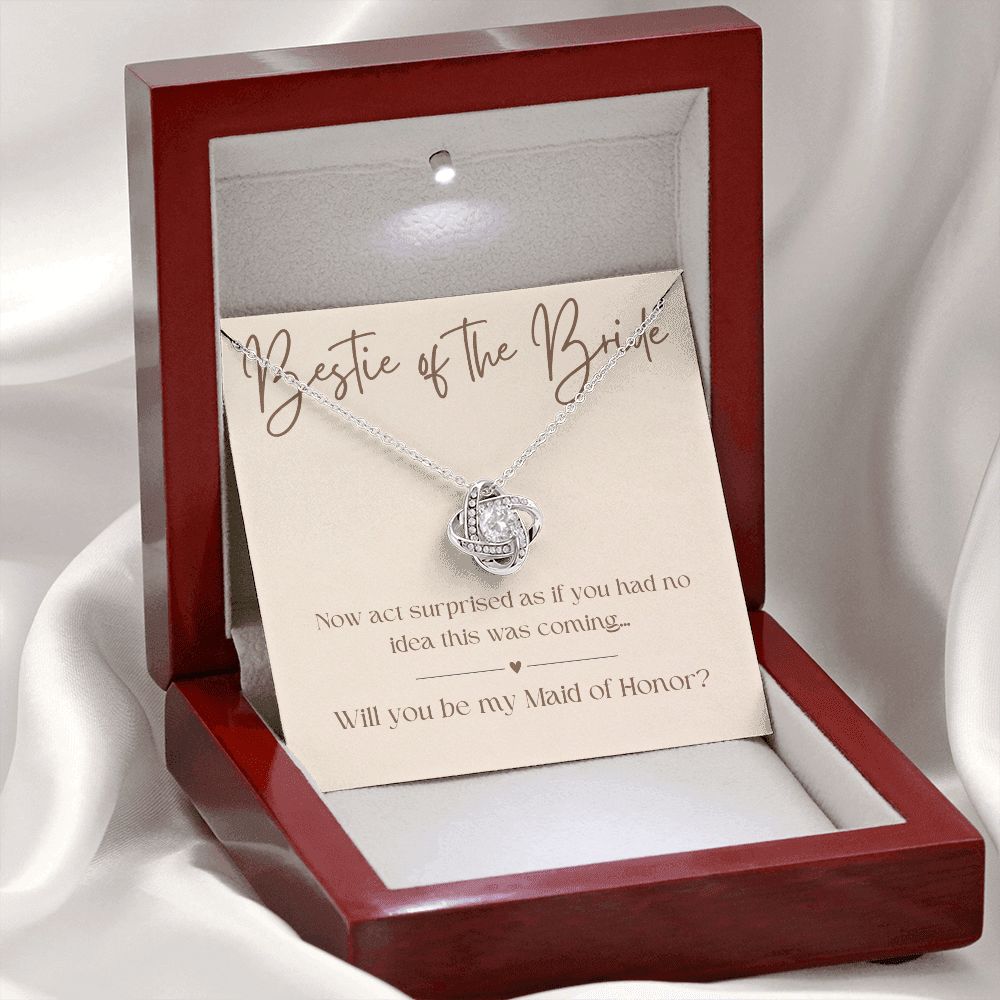 Will You Be My Maid Of Honor White Gold Necklace Gift 0852LT5