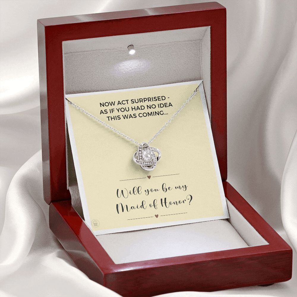 Will You Be My Maid Of Honor White Gold Necklace Gift 0852LT9