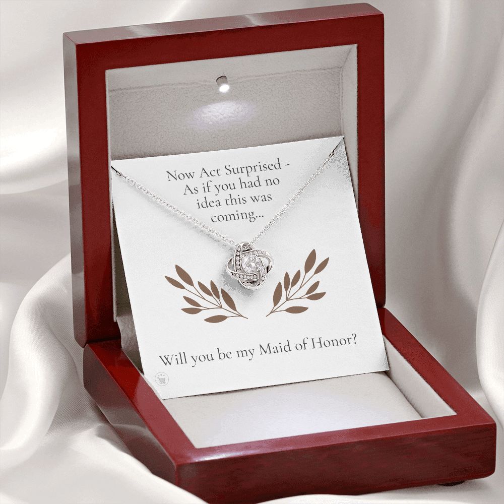 Will You Be My Maid Of Honor White Gold Necklace Gift 0852LT3