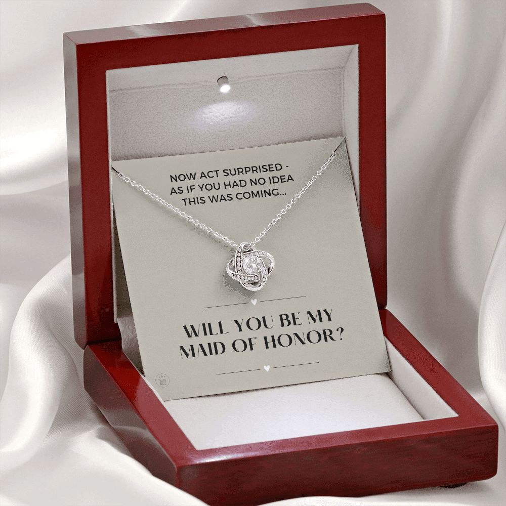 Will You Be My Maid Of Honor White Gold Necklace Gift 0852LT10