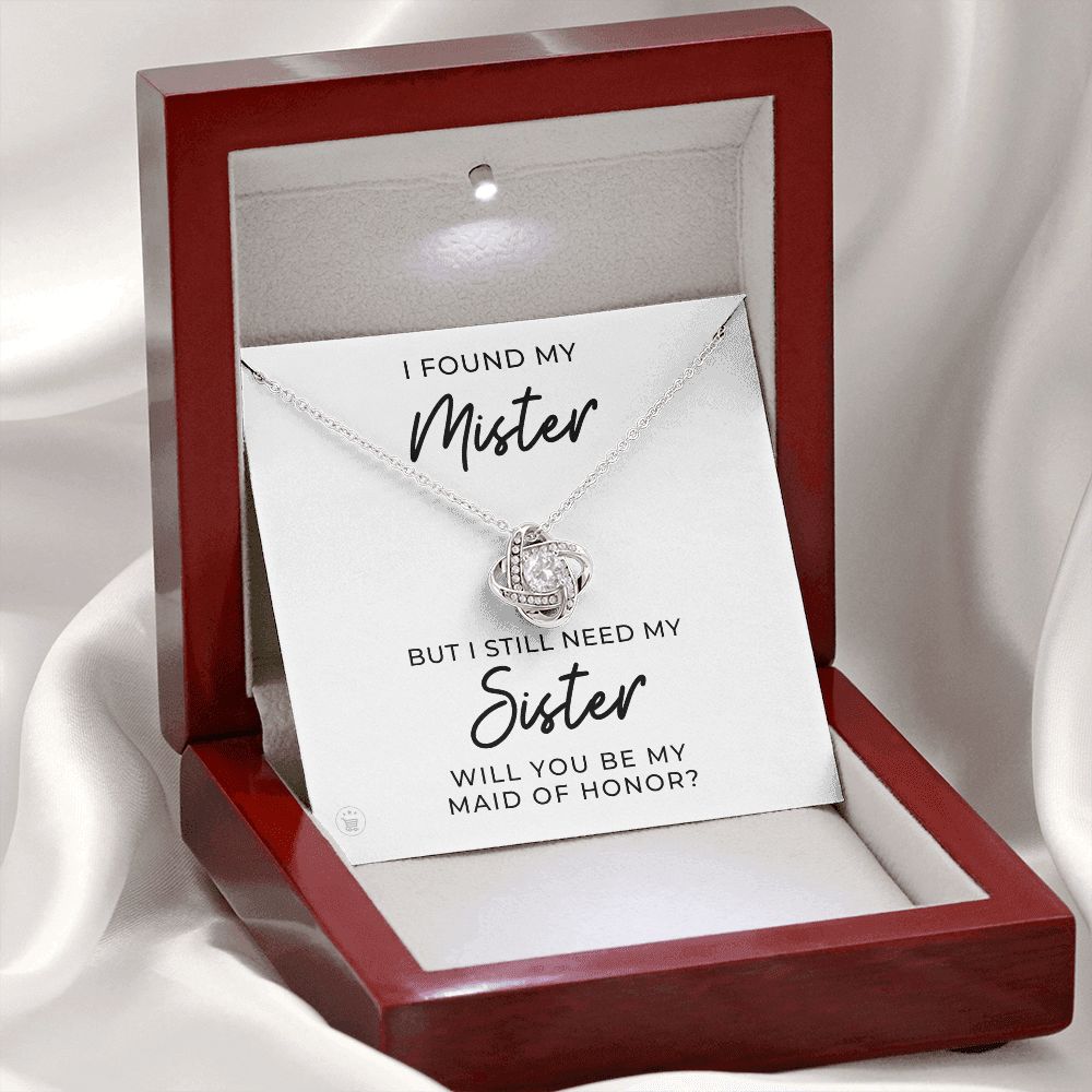 Will You Be My Maid Of Honor White Gold Necklace Gift 0854LT2