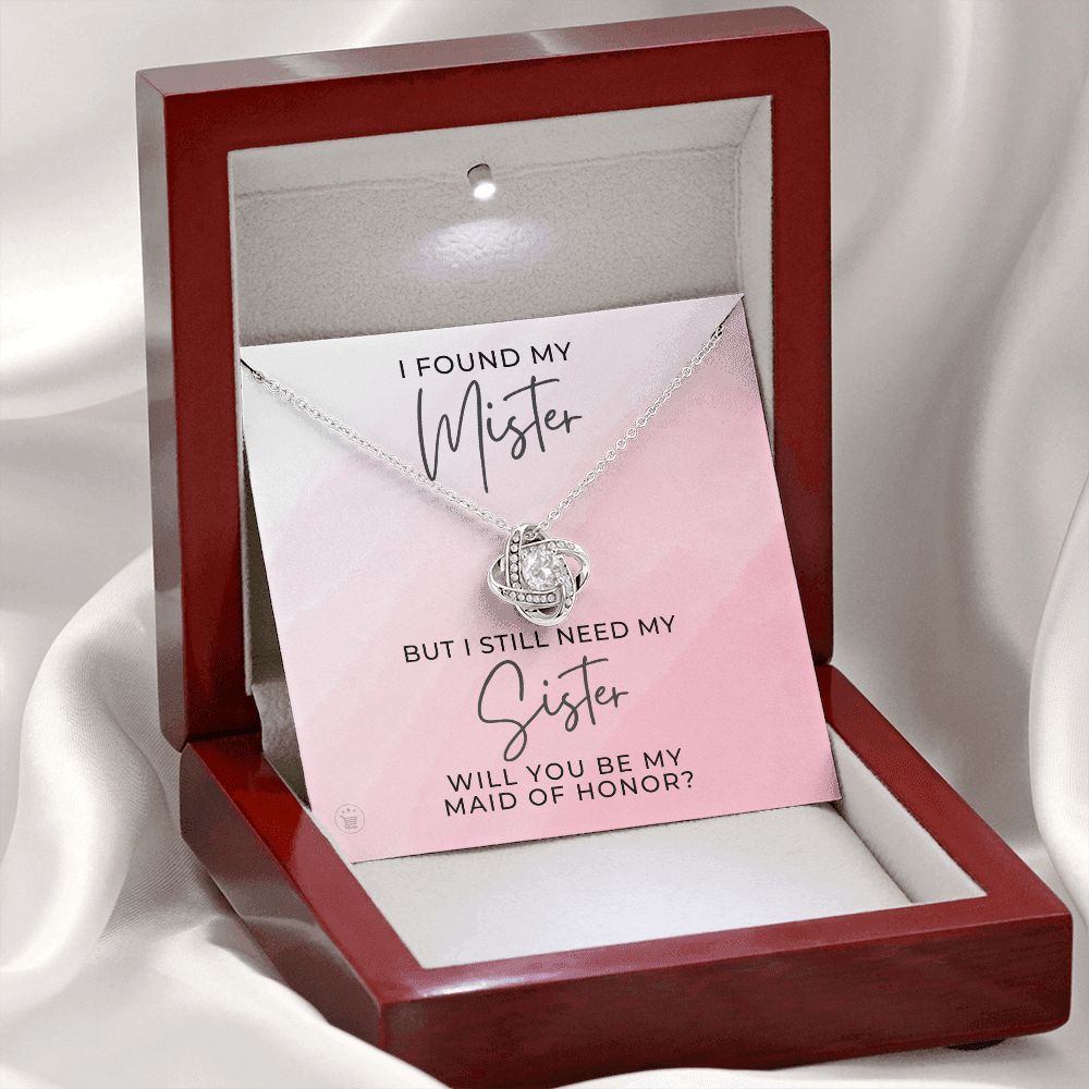 Will You Be My Maid Of Honor White Gold Necklace Gift 0854LT16