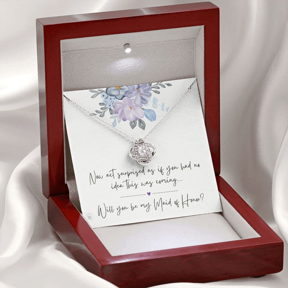 Will You Be My Maid Of Honor White Gold Necklace Gift 0852LT4