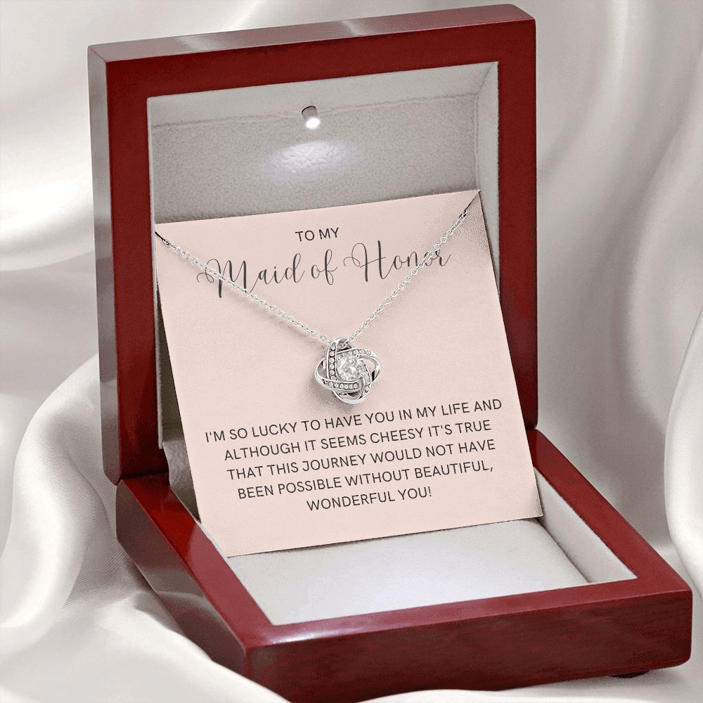 Maid of Honor Gift | White Gold Necklace 0855LT5