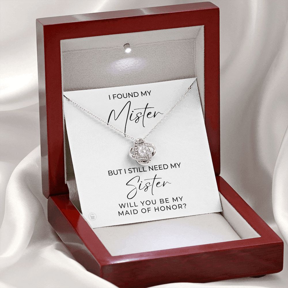 Will You Be My Maid Of Honor White Gold Necklace Gift 0854LT1