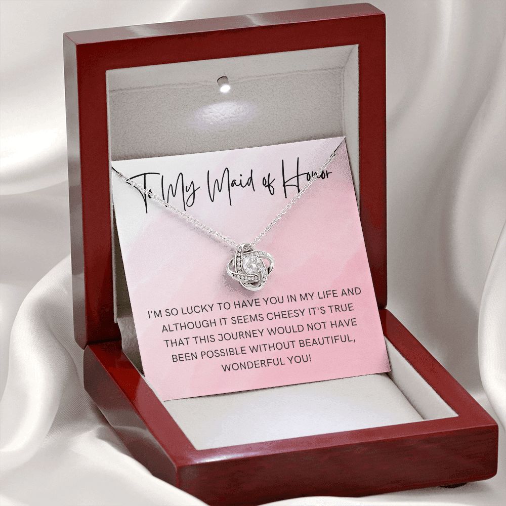 Maid of Honor Gift | White Gold Necklace 0855LT6