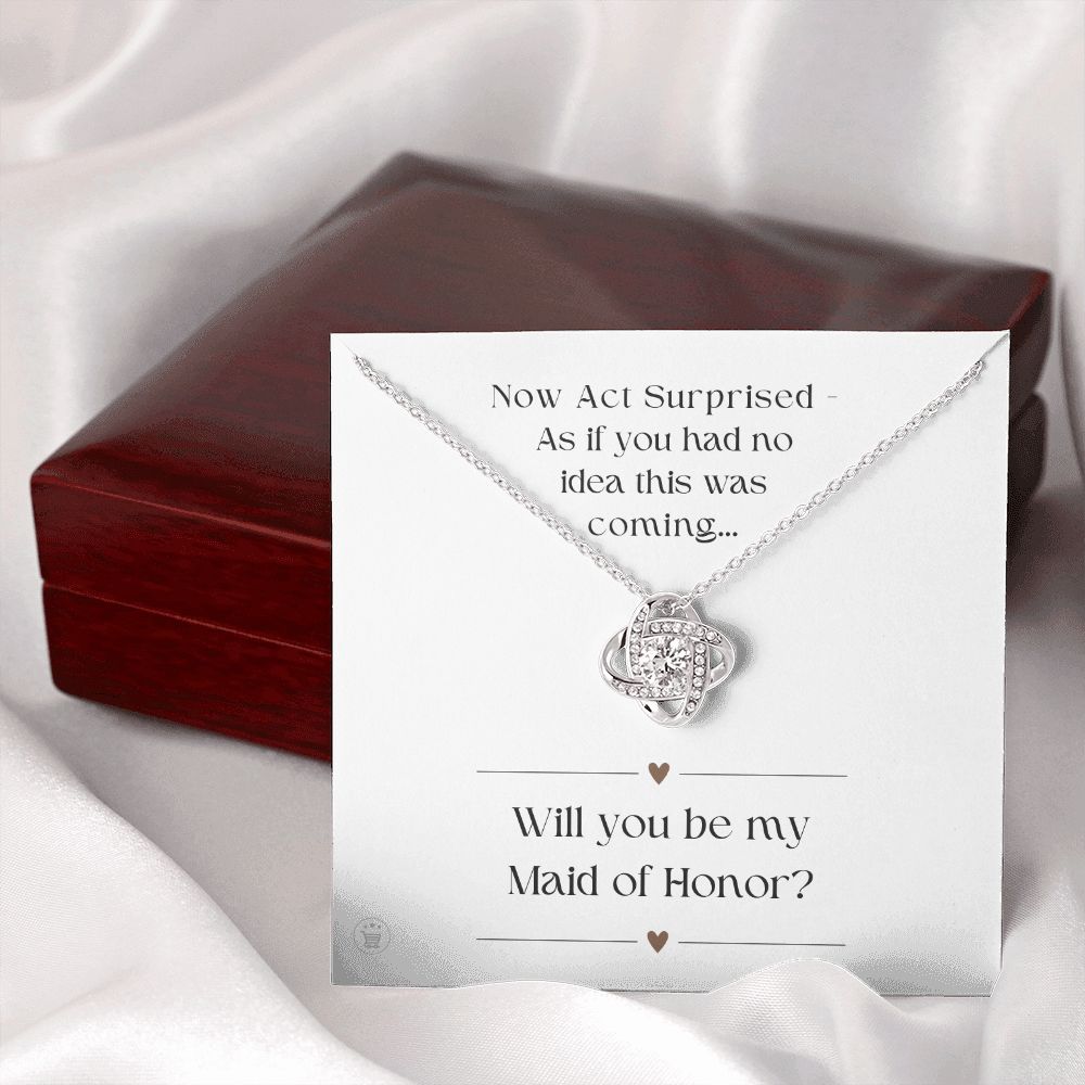 Will You Be My Maid Of Honor White Gold Necklace Gift 0852LT1