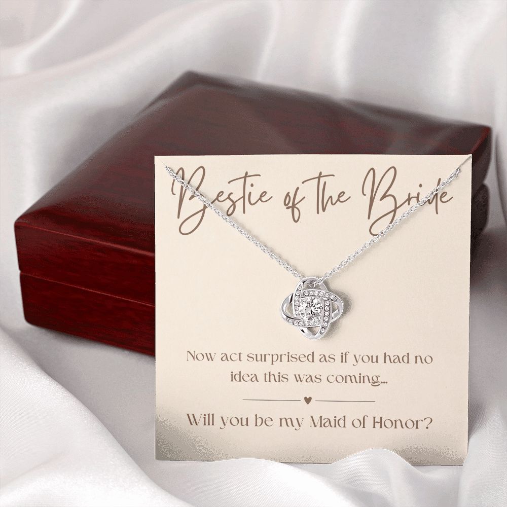 Will You Be My Maid Of Honor White Gold Necklace Gift 0852LT5