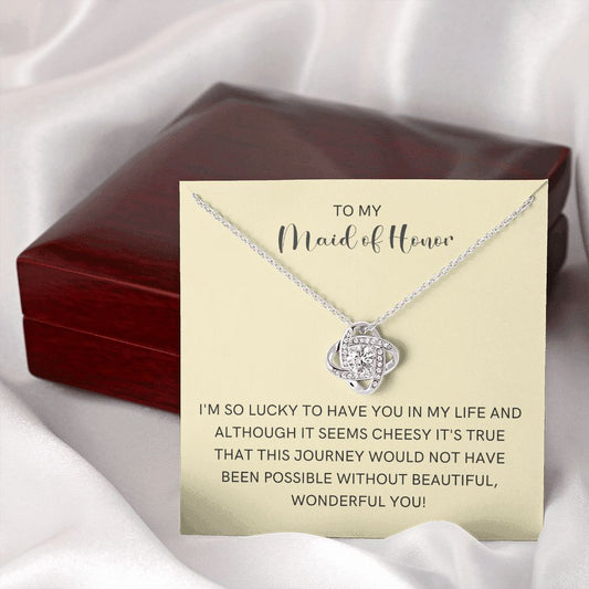 Maid of Honor Gift | White Gold Necklace 0855LT2