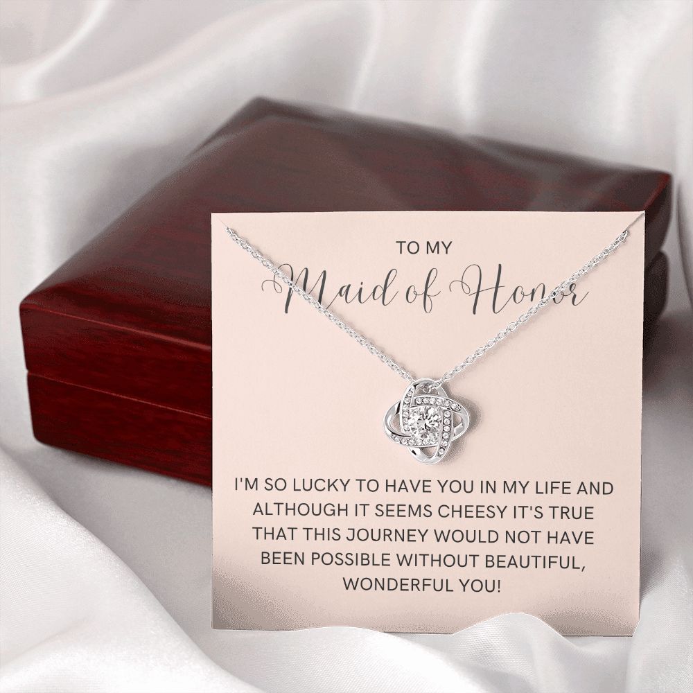 Maid of Honor Gift | White Gold Necklace 0855LT5