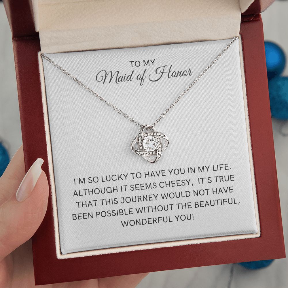 Maid of Honor Gift | White Gold Necklace 0855LT1