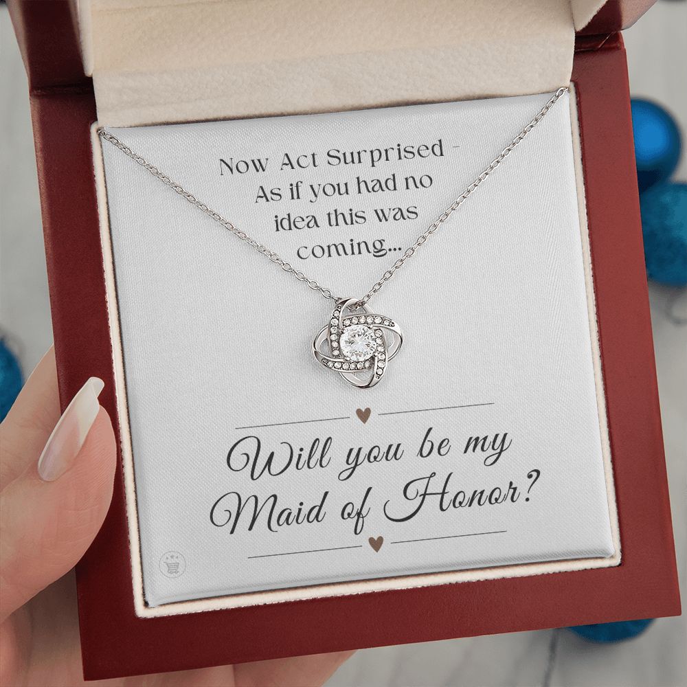 Will You Be My Maid Of Honor White Gold Necklace Gift 0852LT2