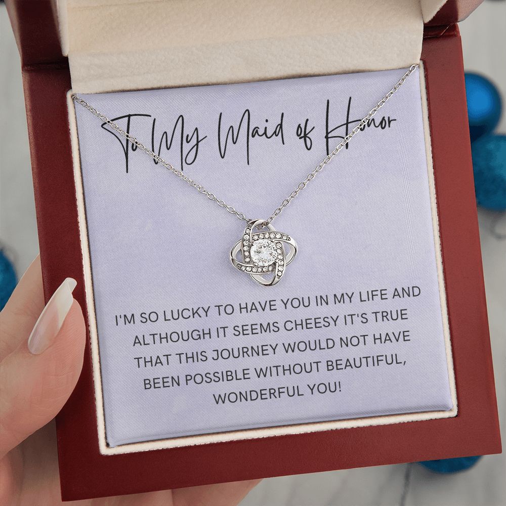 Maid of Honor Gift | White Gold Necklace 0855LT4