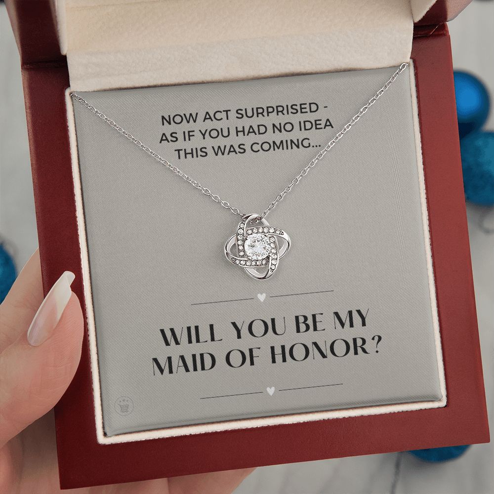 Will You Be My Maid Of Honor White Gold Necklace Gift 0852LT10