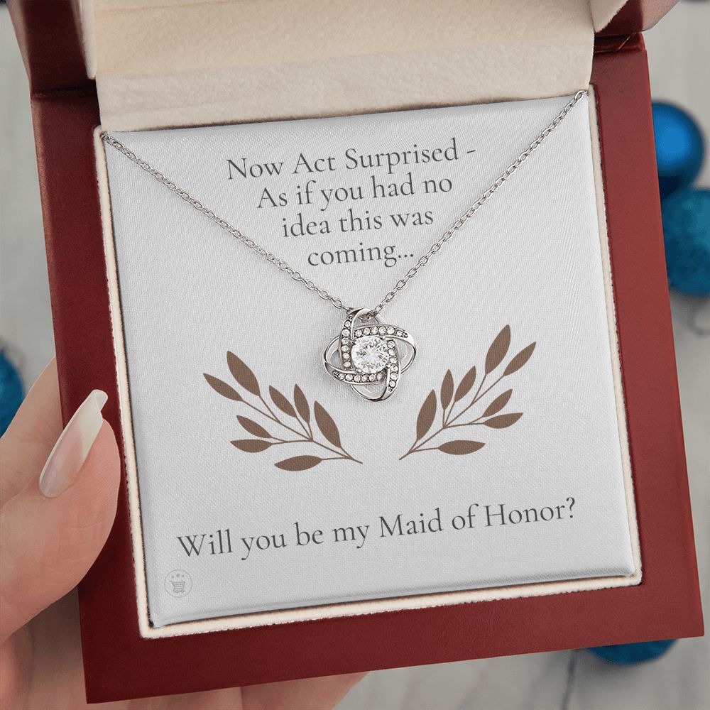 Will You Be My Maid Of Honor White Gold Necklace Gift 0852LT3