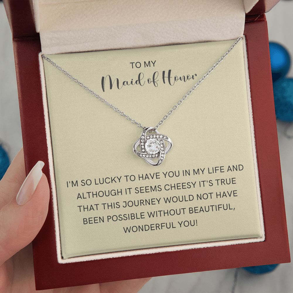 Maid of Honor Gift | White Gold Necklace 0855LT2