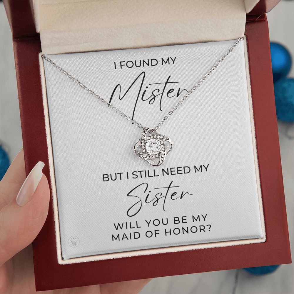 Will You Be My Maid Of Honor White Gold Necklace Gift 0854LT1