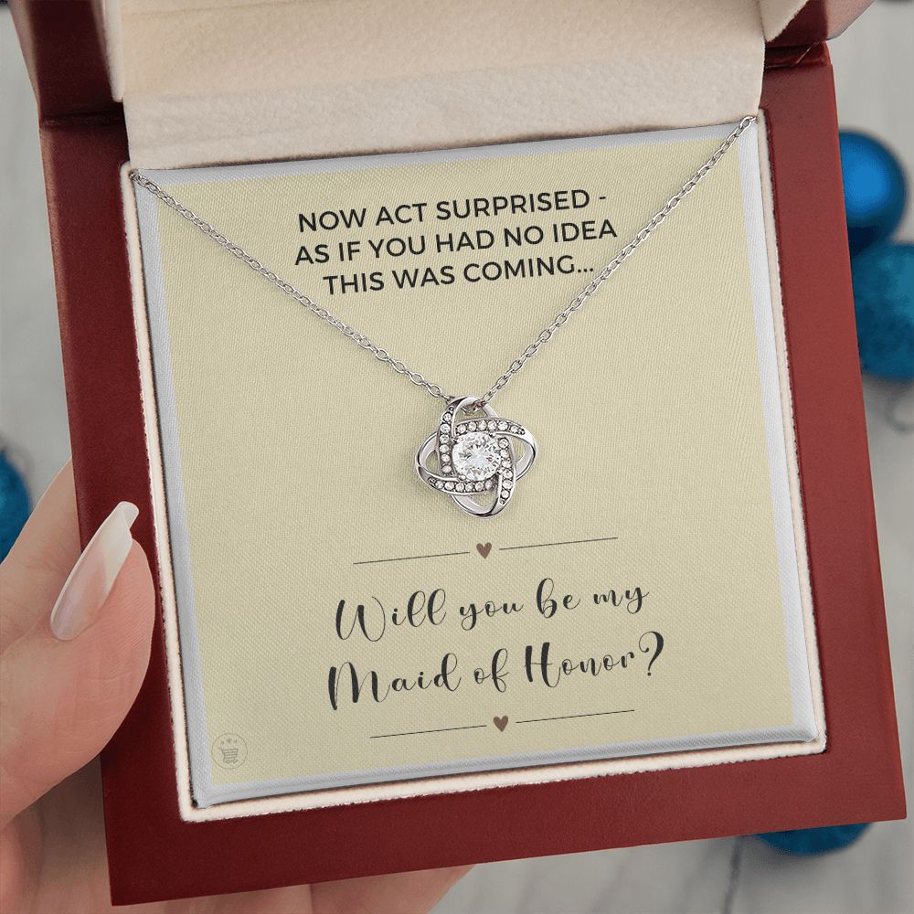 Will You Be My Maid Of Honor White Gold Necklace Gift 0852LT9