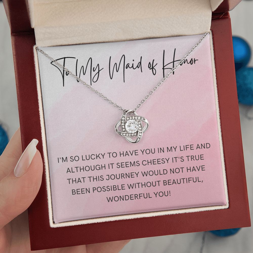 Maid of Honor Gift | White Gold Necklace 0855LT6