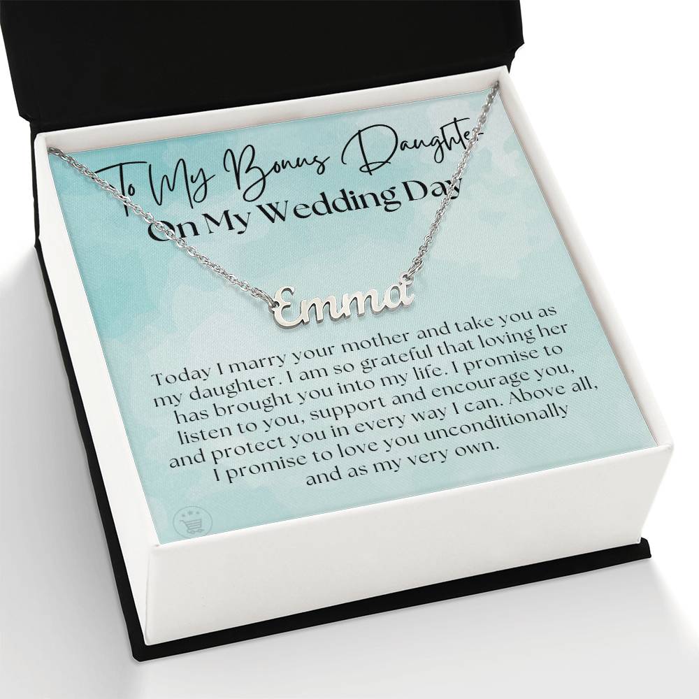 Personalized Stepdaughter Wedding Gift | Promise Name Necklace 0633NNT11