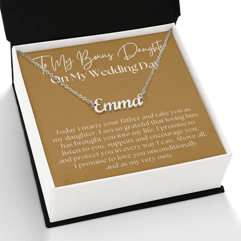 Personalized Stepdaughter Wedding Gift | Promise Name Necklace 0634NNT7