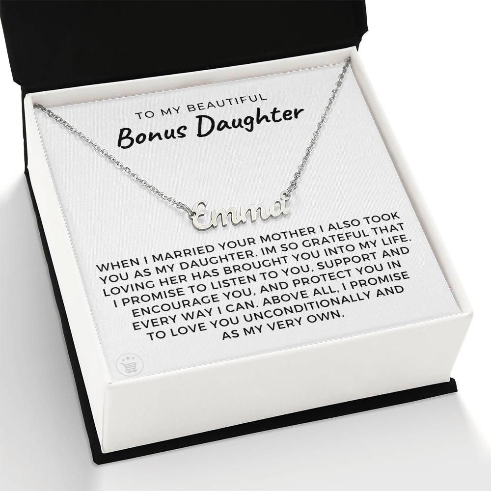 Personalized Stepdaughter Wedding Gift | Promise Name Necklace 0717NNT1