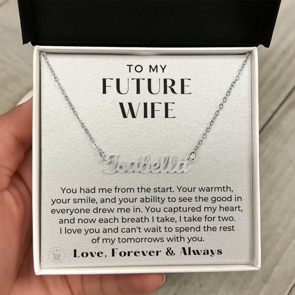 Personalized Future Wife Gift | Each Breath Name Necklace 0473NNT6