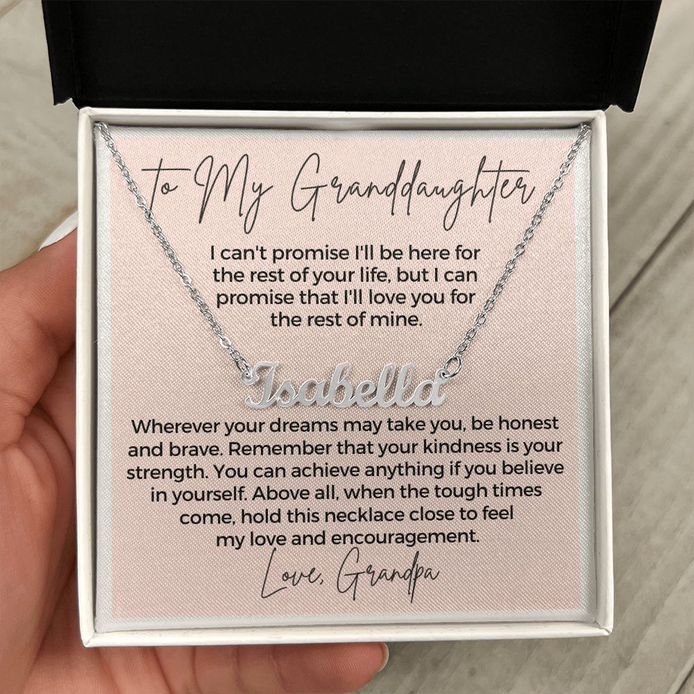 Personalized Granddaughter Gift From Grandpa  | My Promise Name Necklace 0690NNT4