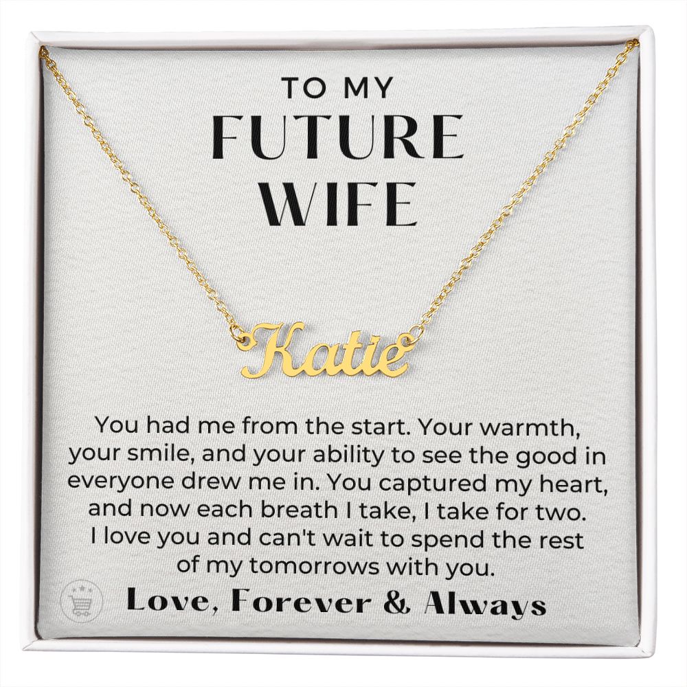 Personalized Future Wife Gift | Each Breath Name Necklace 0473NNT6