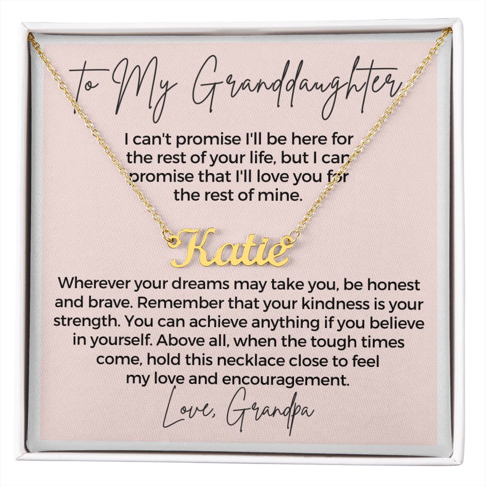 Personalized Granddaughter Gift From Grandpa  | My Promise Name Necklace 0690NNT4