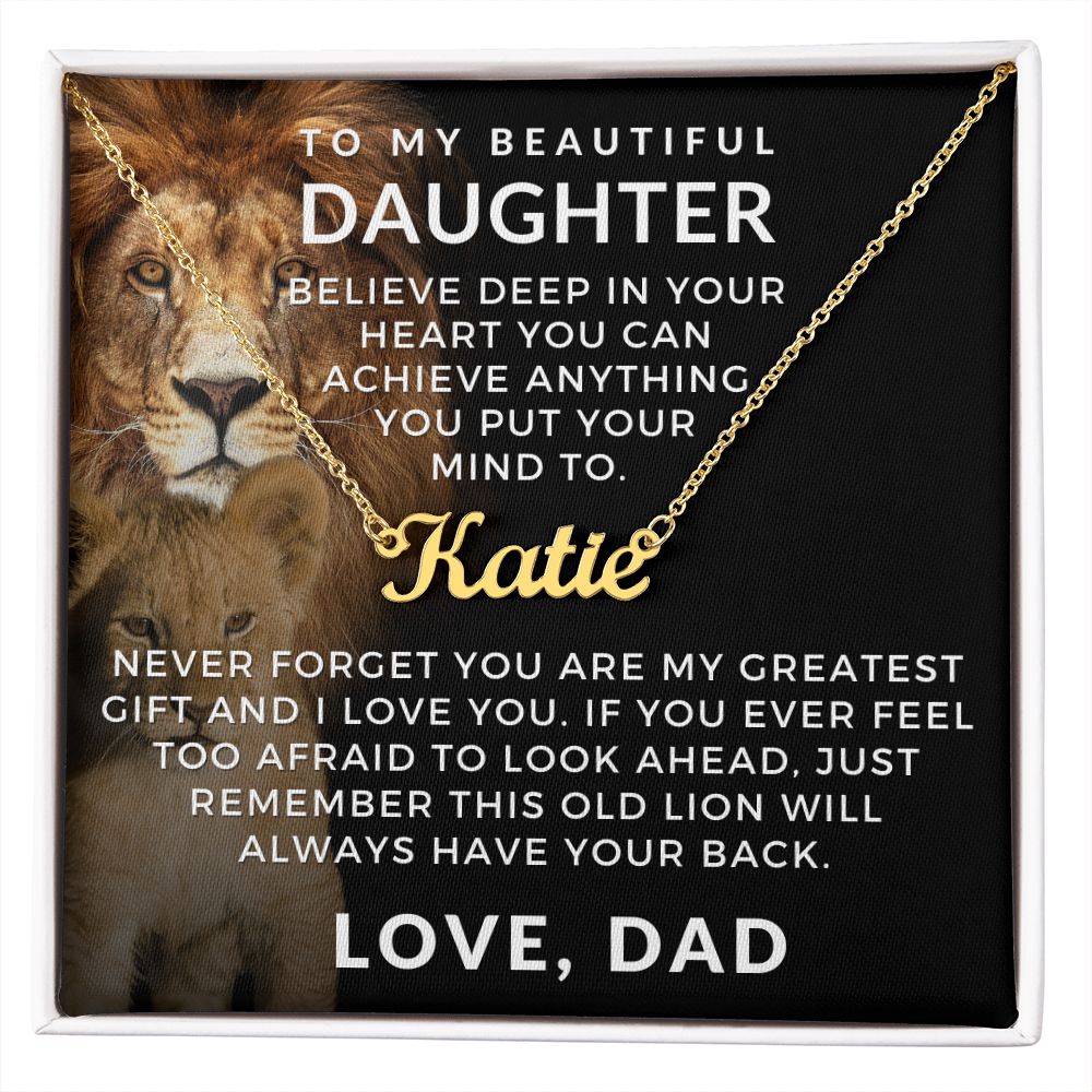 Personalized Daughter Gift From Dad | Greatest Gift Name Necklace 0705NNT2