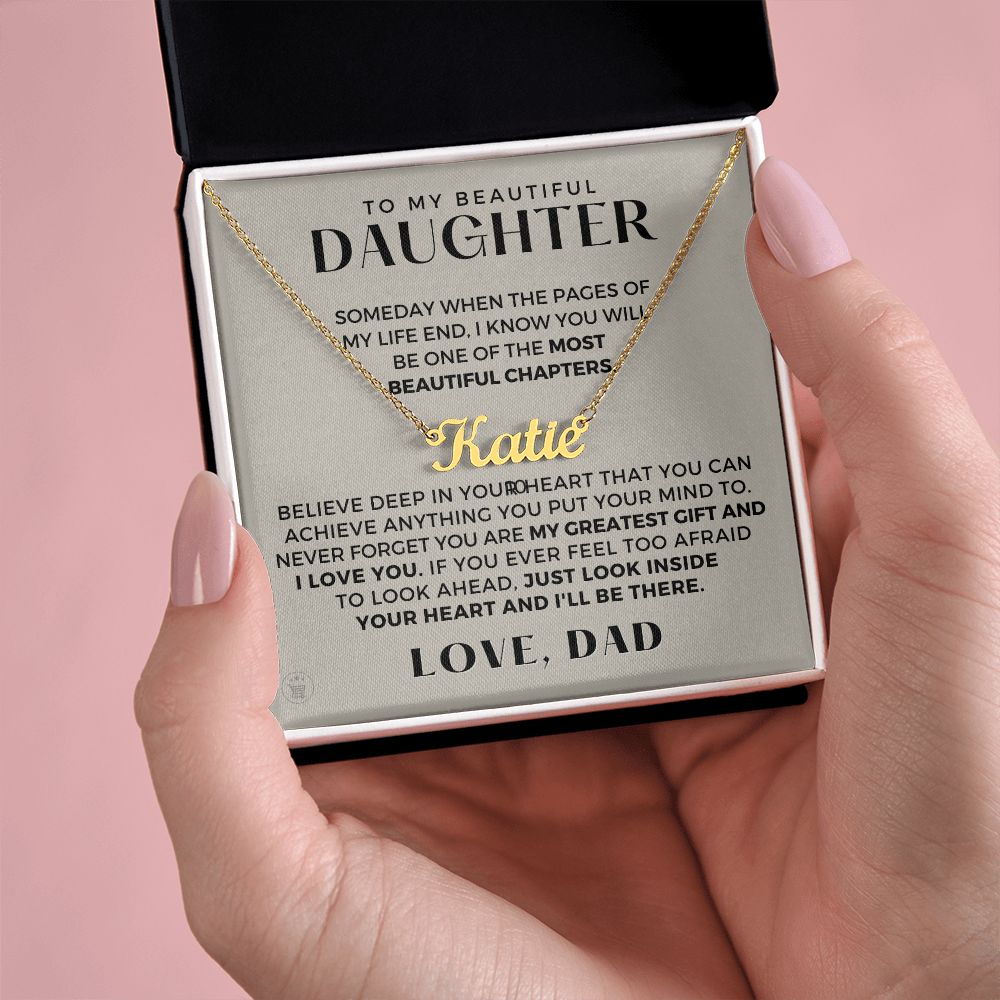 Personalized Daughter Gift From Dad | Greatest Gift Name Necklace 0703NNT6