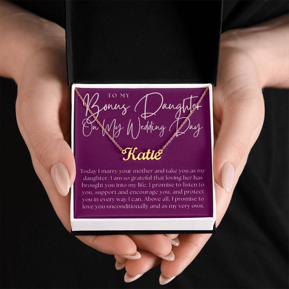 Personalized Stepdaughter Wedding Gift | Promise Name Necklace 0550NNT8