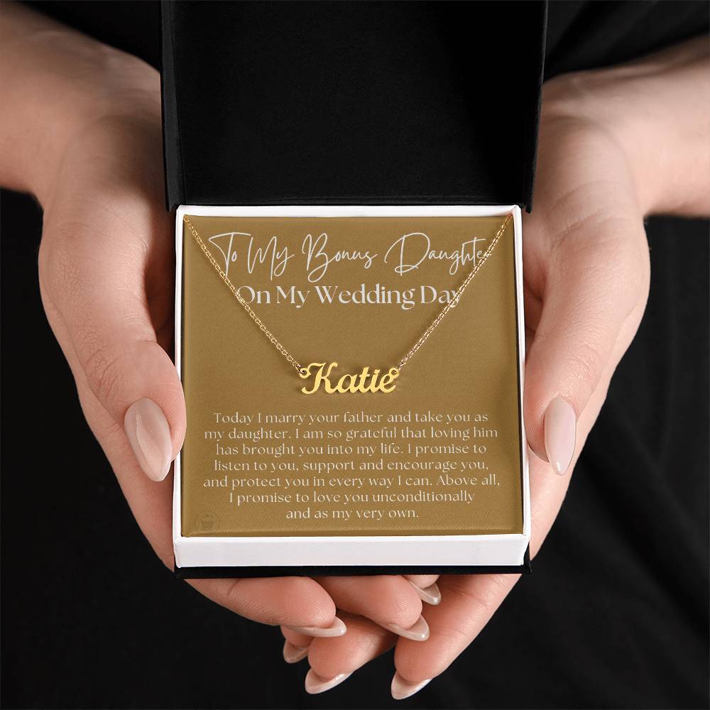 Personalized Stepdaughter Wedding Gift | Promise Name Necklace 0634NNT7