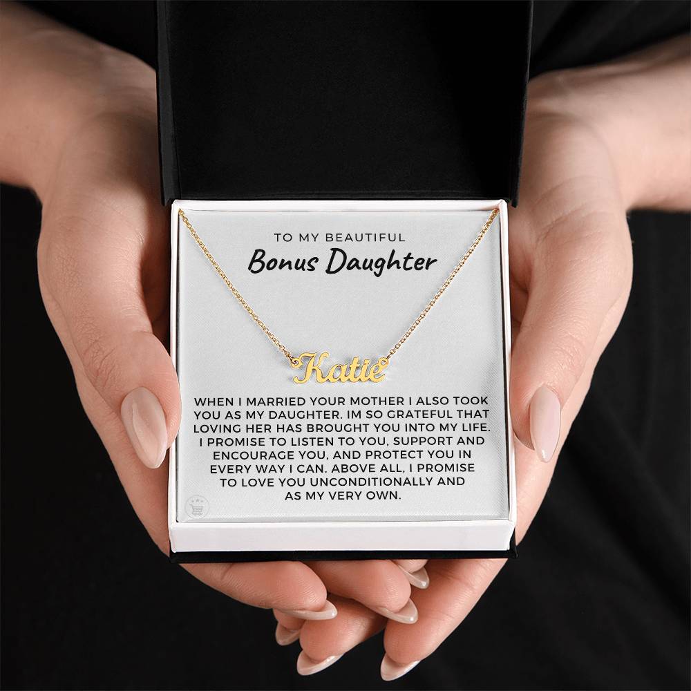 Personalized Stepdaughter Wedding Gift | Promise Name Necklace 0717NNT1