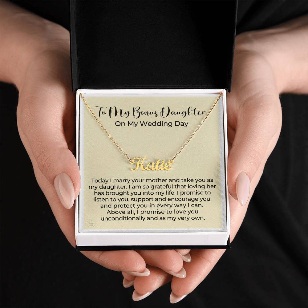 Personalized Stepdaughter Wedding Gift | Promise Name Necklace 0551NNT12