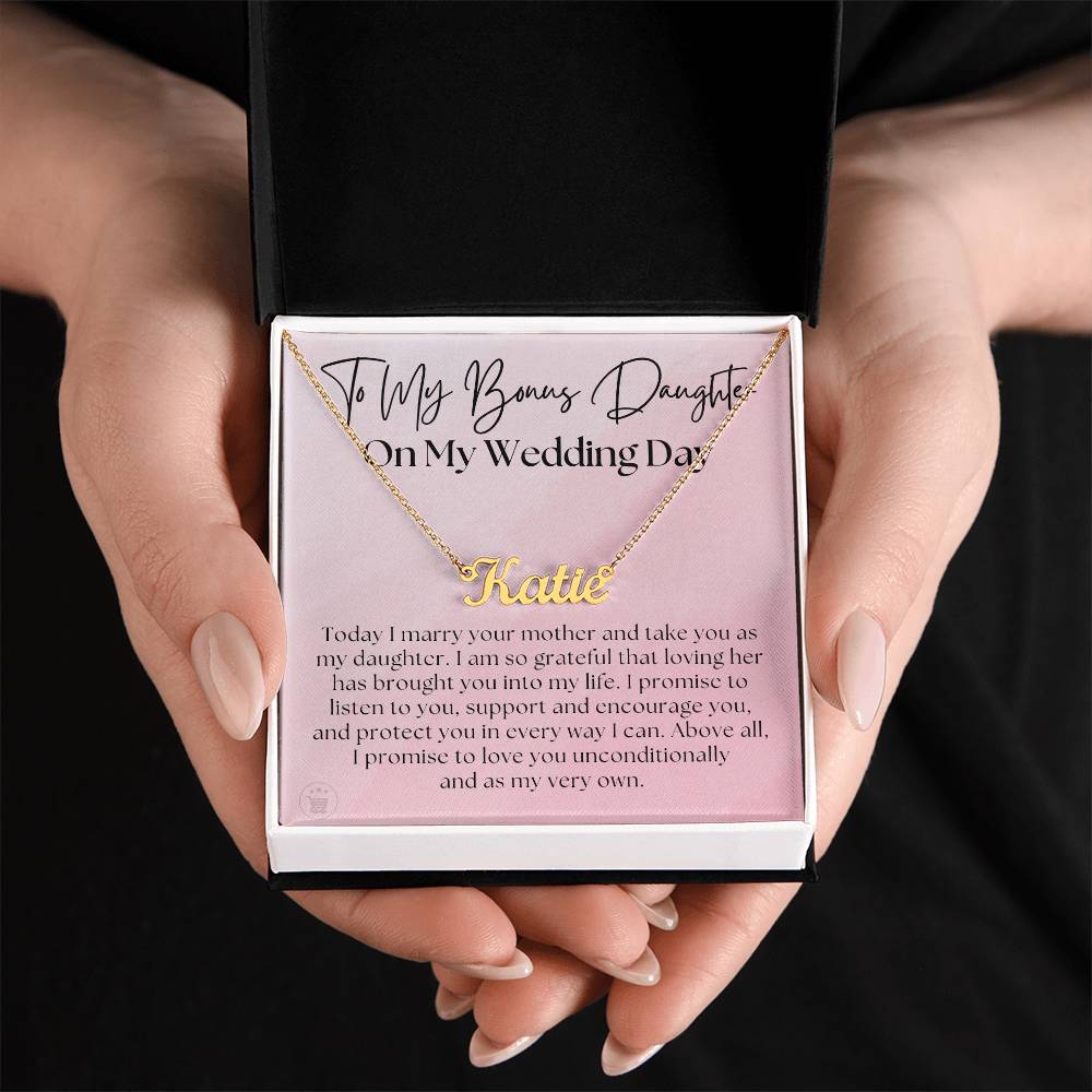 Personalized Stepdaughter Wedding Gift | Promise Name Necklace 0550NNT9