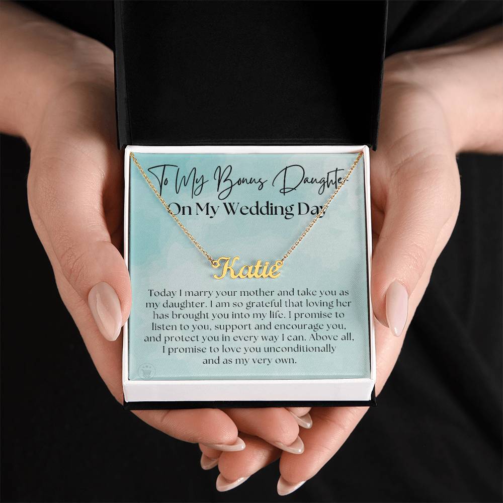 Personalized Stepdaughter Wedding Gift | Promise Name Necklace 0633NNT11